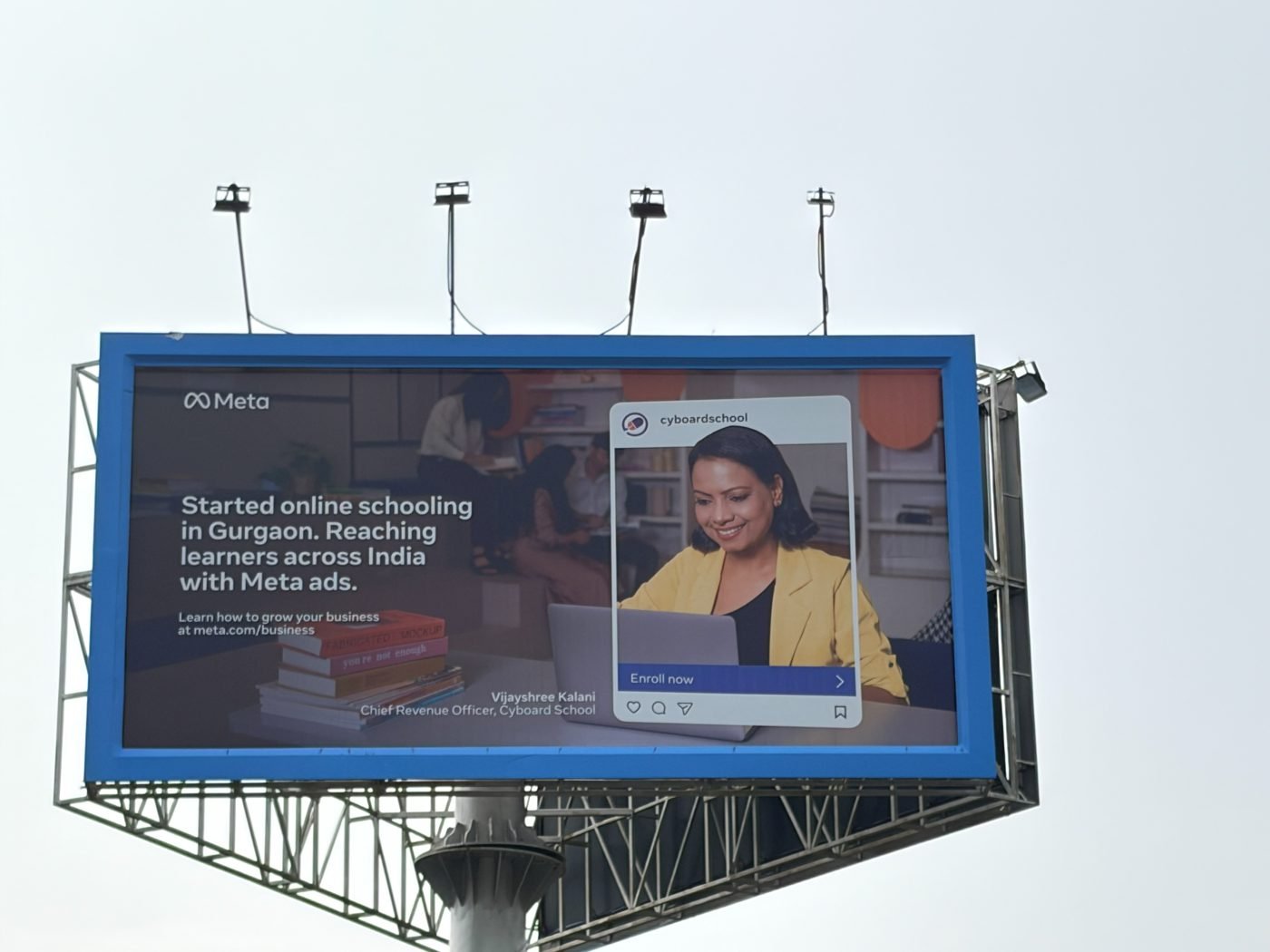 The billboard featuring Vijayshree Kalani