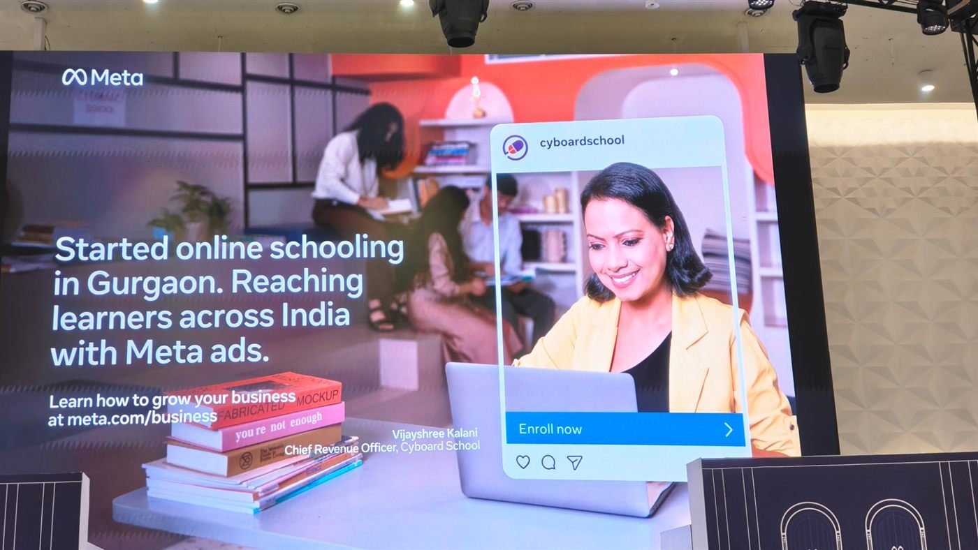 Meta ad featuring Vijayshree Kalani, Chief Revenue Officer, Cyboard School