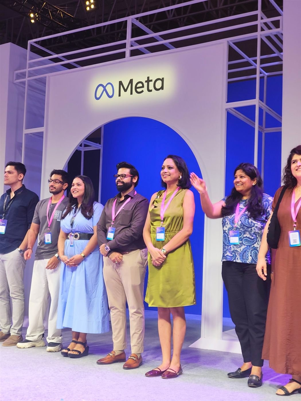 Vijayshree Kalani on stage with other small business founders
